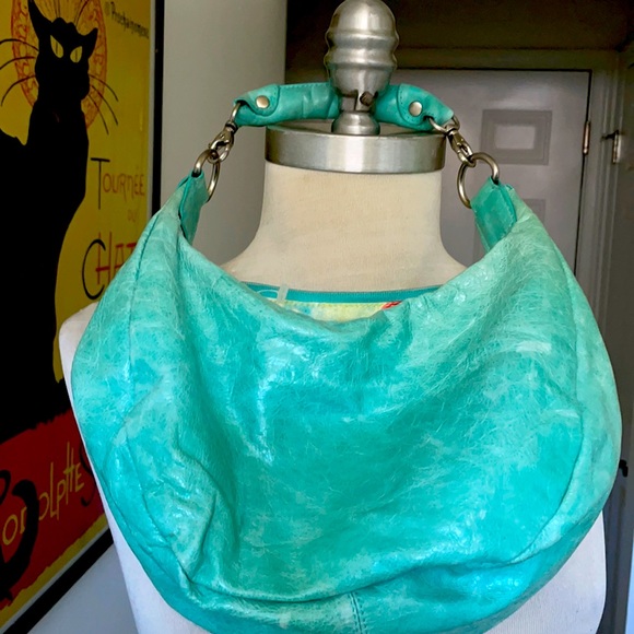 Hobo International Mini Aqua Green Leather  Mini Hobo Bag 😘😘 - Picture 2 of 14